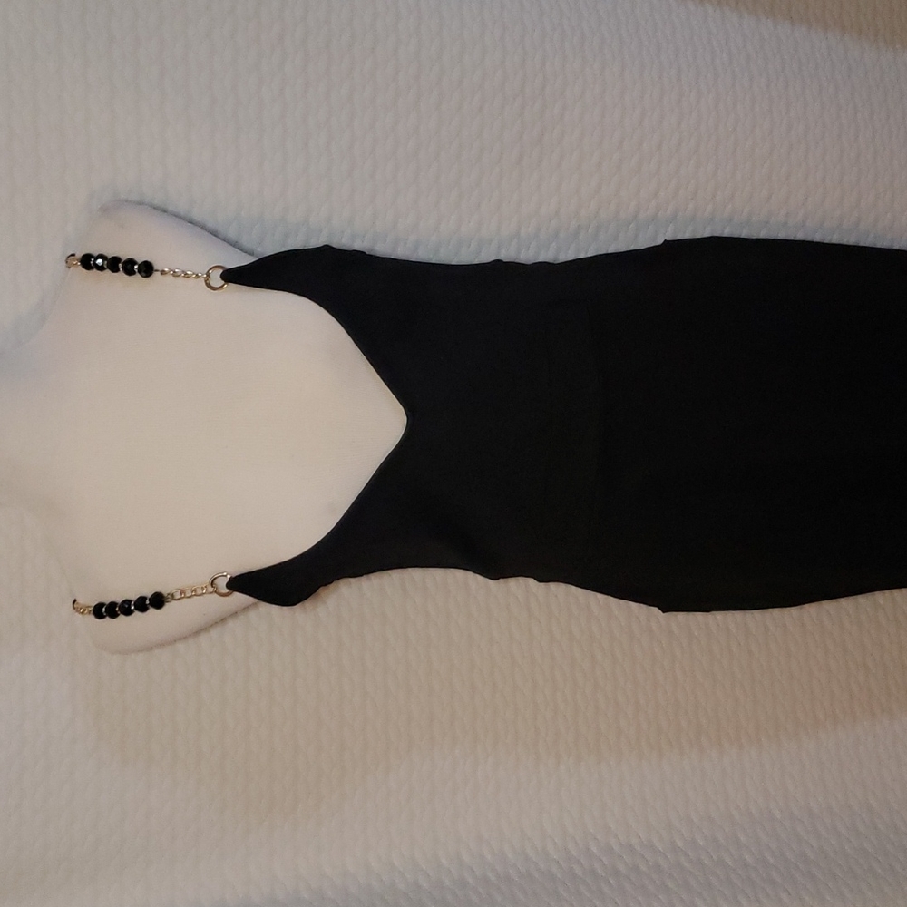 Overall Black Dress